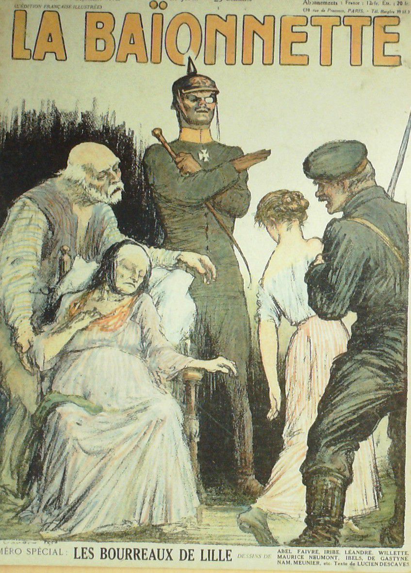 La Baionnette 1916 n°062 (Bourreaux de la ville) Marseillaise IBELS WILLETTE LEANDRE IRIBE