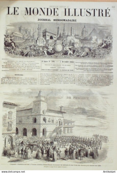 Le Monde illustré 1864 n°399 Mexico Nice (06) Sèvres (92) Udine-Frioul Italie