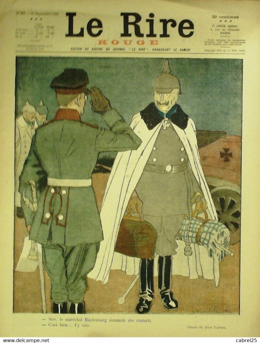 Le Rire Rouge 1916 n°  97 Faivre Nob Métivet Genty Fabiano Pallier Guméry Villemot