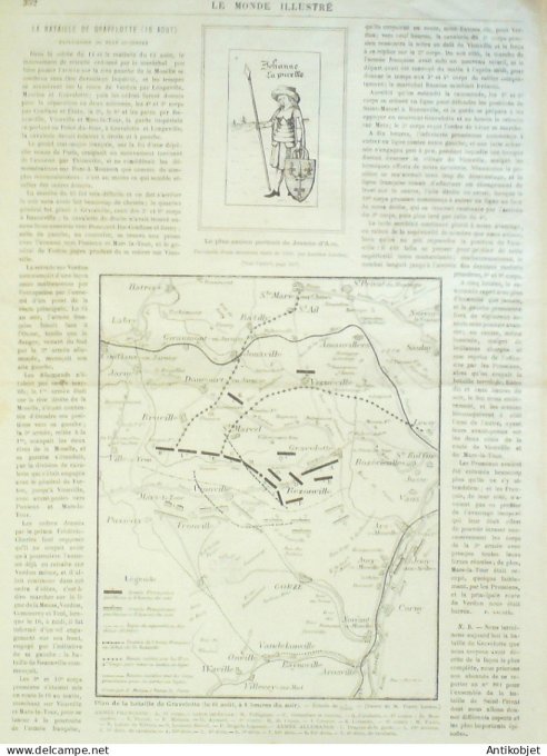 Le Monde illustré 1873 n°868 Jeanne d'Arc Gravelotte (57) Espagne Carlistes & Républicains