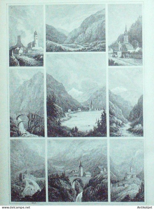 Le Monde illustré 1880 n°1199 Suisse Saint-Gothard Airoio Waen Goeschenen Flueten Alger