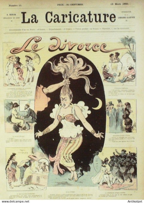 La Caricature 1880 #  11 Le divorce Draner Robida Trick