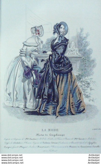 Gravure La mode 1841 # 16 (aquarelle old Fashion plate)