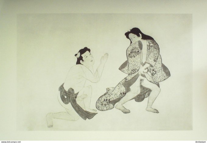 Estampe Japonaise scène érotique (Ecole Hon'ami Koketsu 1556-1637)
