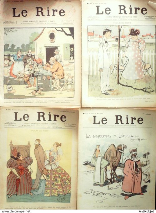 Le Rire 1896 lot 4 revues Huard Caran d'Ache Heidbeinck Rabier Leandre Metivet Willette
