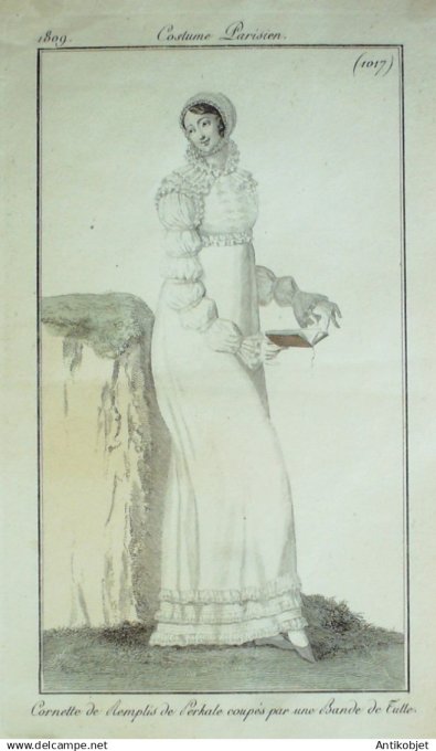 Costume Parisien 1809 #1017 (eau forte) Cornette de remplis de Perkale