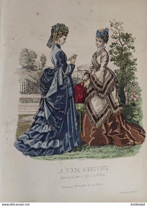 Gravure de mode La Mode illustrée 1874 n°38 (Maison Bréant-Castel)