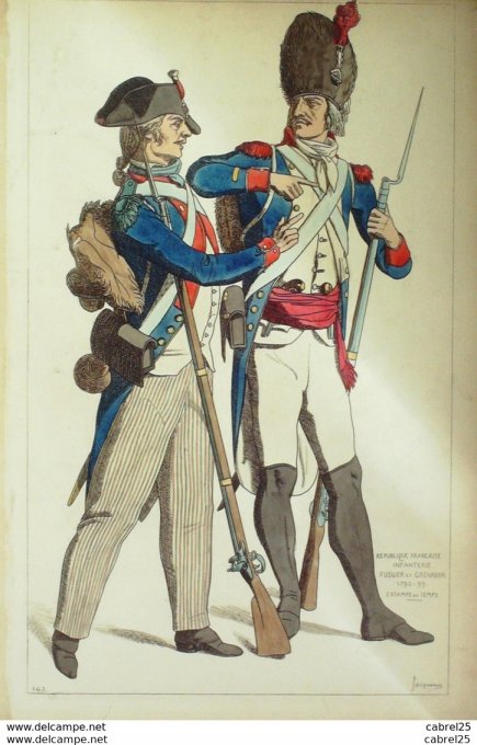 Fusilier Grenadier Infanterie en 1792
