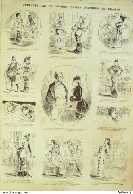 La Caricature 1880 #  11 Le divorce Draner Robida Trick