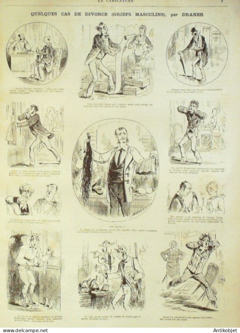 La Caricature 1880 #  11 Le divorce Draner Robida Trick