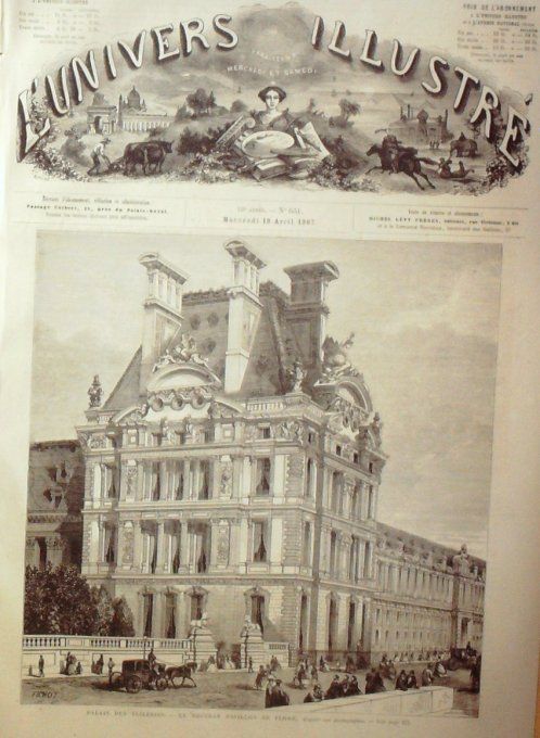 L'Univers illustré 1867 # 631 Alger maison Mauresque Inde Bengale Rajah de Saleeka  