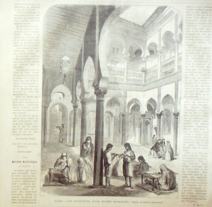 L'Univers illustré 1867 # 631 Alger maison Mauresque Inde Bengale Rajah de Saleeka  