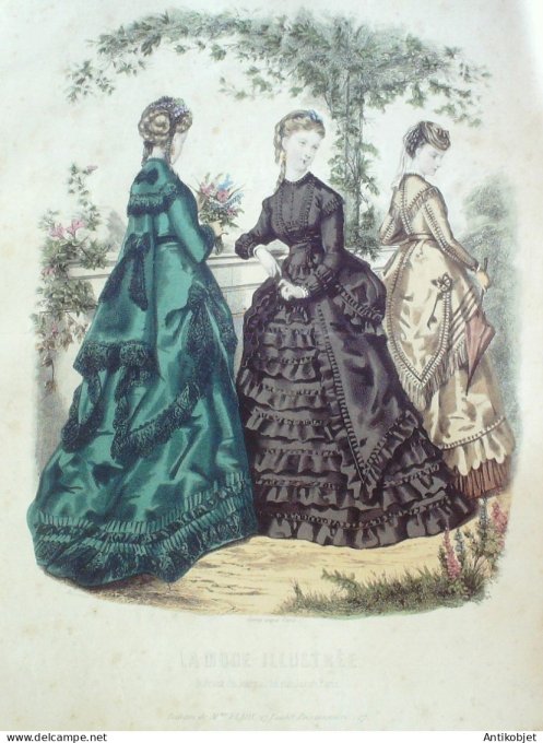 Gravure Mode illustree 1869 # 36 (Old Fashion plate)
