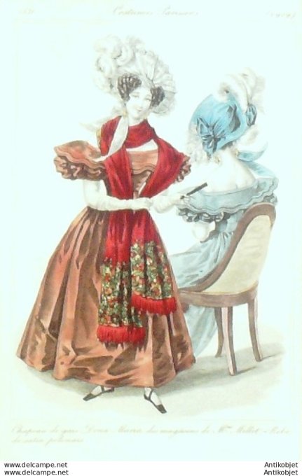 Costume Parisien 1831 # 2929 Robe de satin polonais