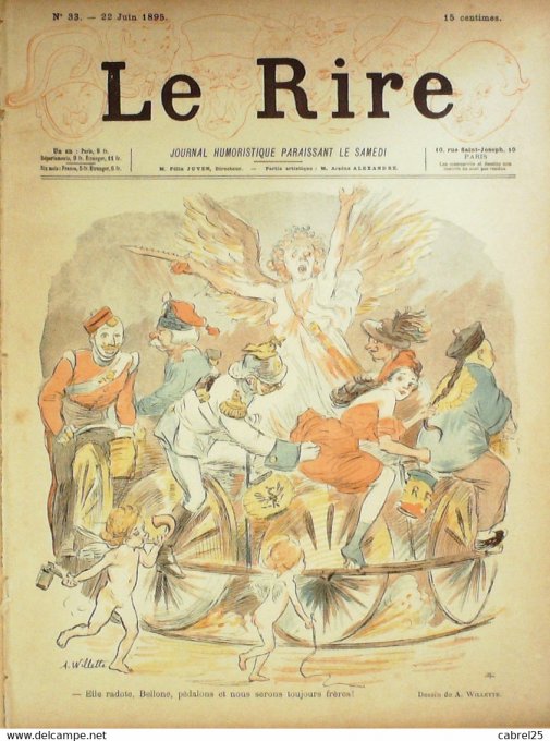 Le Rire 1895 n° 33 Willette Léonnec Boyd Delaw Métivet O'Galop Fau Radiguet Lami