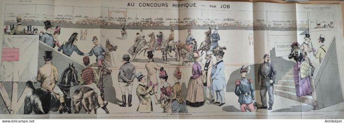 La Caricature 1885 #276 Concours hippique voitures Job Barret