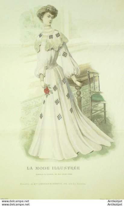 Gravure Mode illustree 1903 # 13 (Old Fashion plate) rare