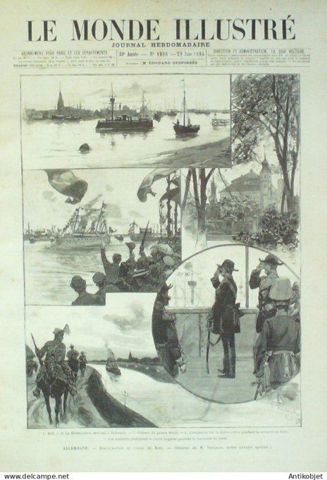 Le Monde illustré 1895 n°1996 Russie Kiel Friedrishort Holtenau Madagascar Manonga