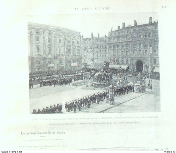 Le Monde illustré 1892 n°1853 Lyon (69) centenaire de Valmy Moscou Nikolski Maroc Aghera