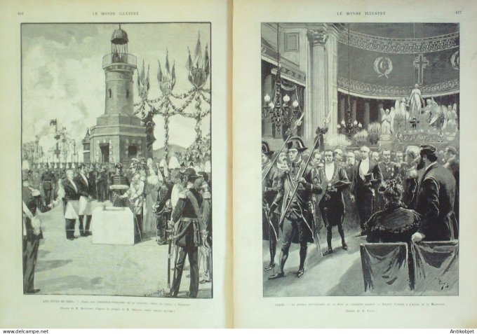 Le Monde illustré 1895 n°1996 Russie Kiel Friedrishort Holtenau Madagascar Manonga