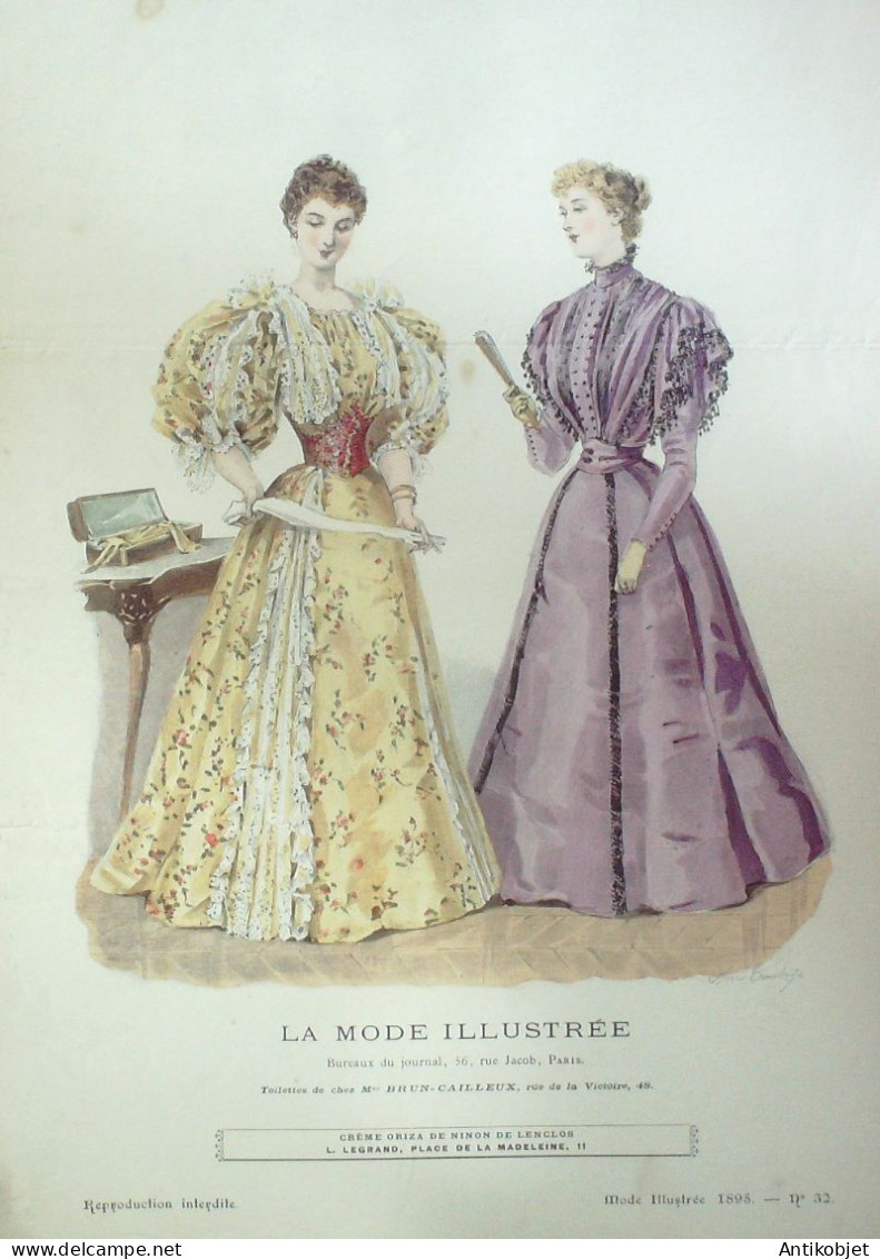 Gravure Mode illustree 1895 # 32 (Old Fashion plate) RARE