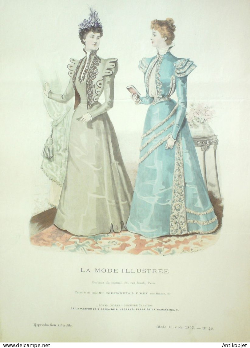 Gravure Mode illustree 1897 # 46 (Old Fashion plate) RARE