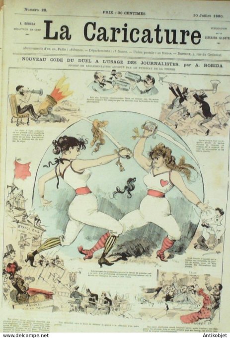 La Caricature 1880 #  28 Code du duel à l'usage des Journalistes Robida Trick Draner