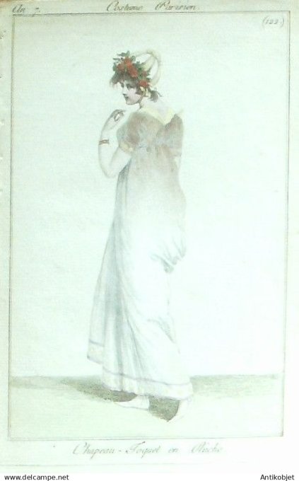 Costume Parisien 1799 an 7 #122b (eau forte) Toquet en r?che