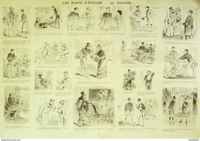 La Caricature 1883 #173 Les maris d'étoiles Draner Loys Trock