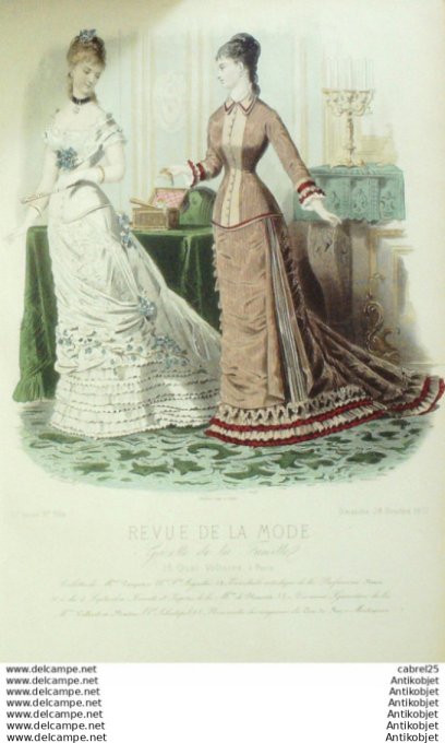 Gravure Mode La Gazette 1877 # 304 (Old Fashion plate)