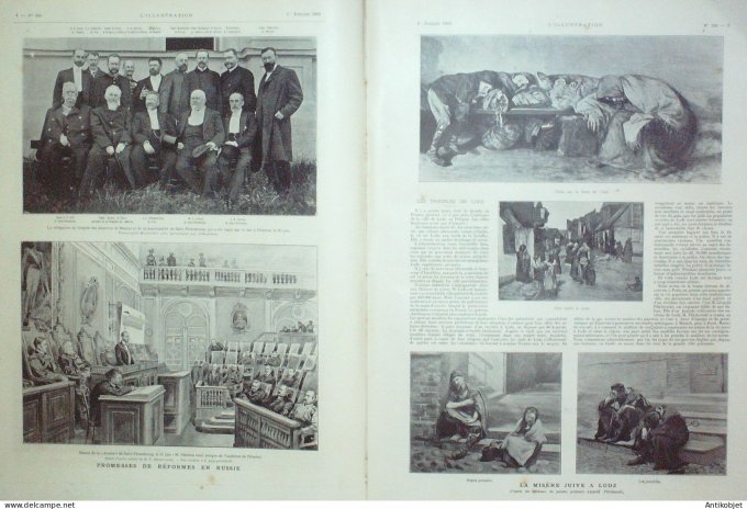 L'illustration 1905 n°3253 Tambours Pologne Lodz émeutes Metz (57) Dijon (21) Russie réformes