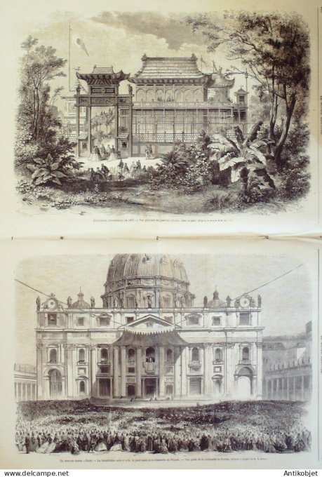 Le Monde illustré 1867 n°526 Italie Florence Del Pellegrini Belgique Bruxelles Marie Hohenzollern