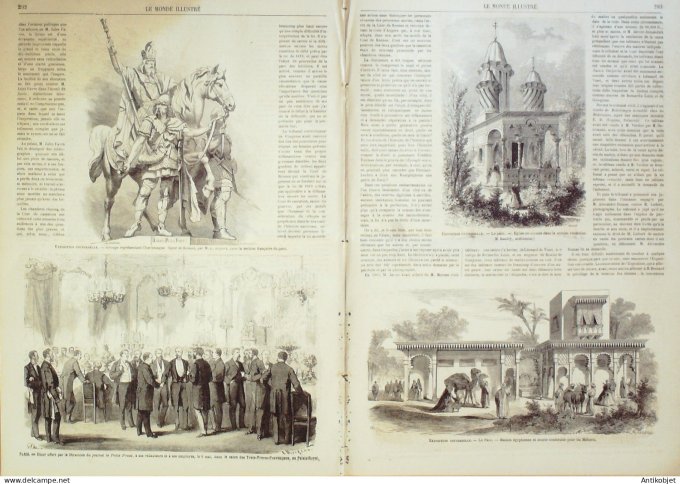 Le Monde illustré 1867 n°526 Italie Florence Del Pellegrini Belgique Bruxelles Marie Hohenzollern