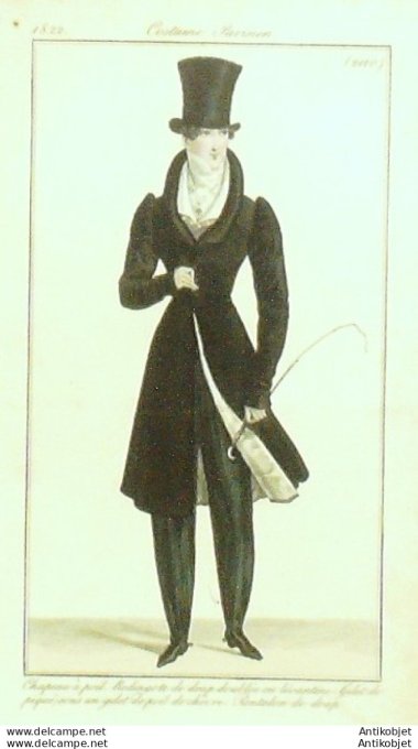 Costume Parisien 1822 # 2110 Redingote de drap homme lévantine