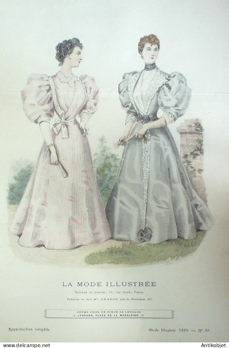 Gravure Mode illustree 1895 # 39 (Old Fashion plate) RARE