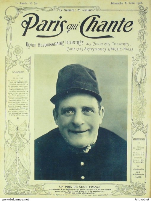 Paris qui chante 1903 n° 32 Derminy Blés Lucien Boyer Irma de l'Hespel Bluette