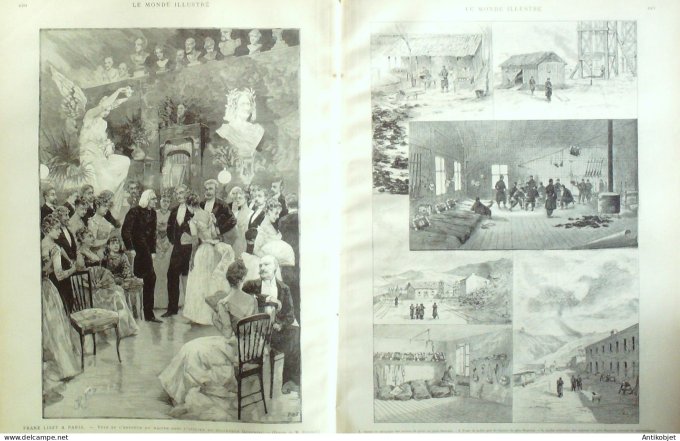 Le Monde illustré 1886 n°1514 Belgique Liège types Grèves Decazeville  Montader & Dick