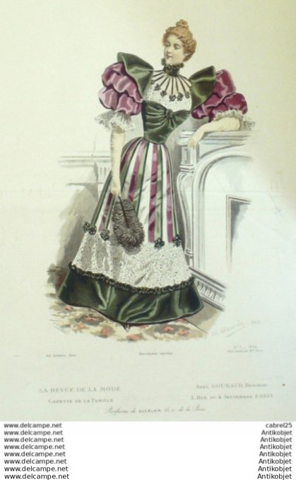 Gravure Mode La Gazette 1894 # 07 (Old Fashion plate)