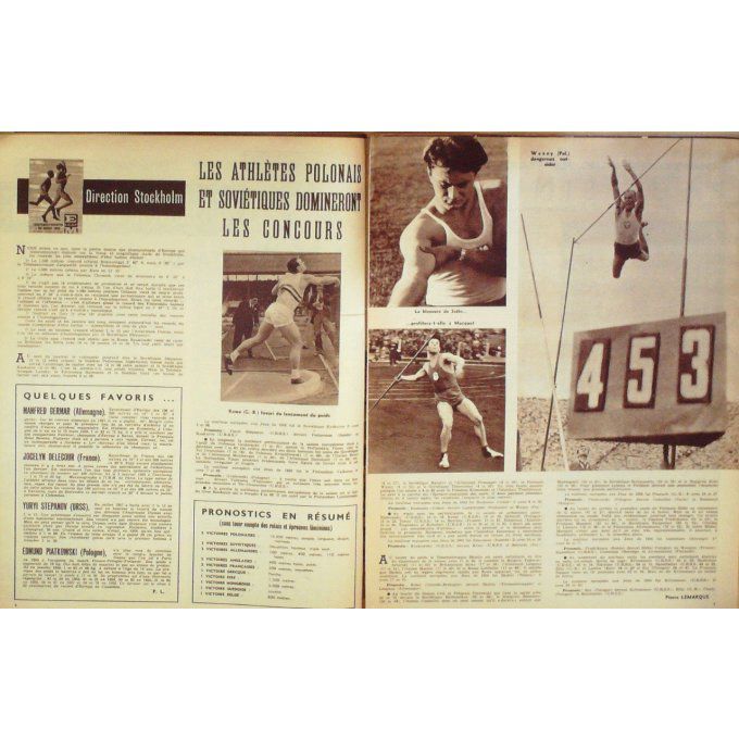 Miroir Sprint 1958 n°637 18/8 MEANO ZAMPARINI JUNGWIRTH SINIBALDI FRANCE AFRIQUES