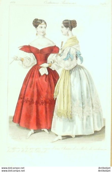 Costume Parisien 1831 # 2930 Robe de cachemire brodée