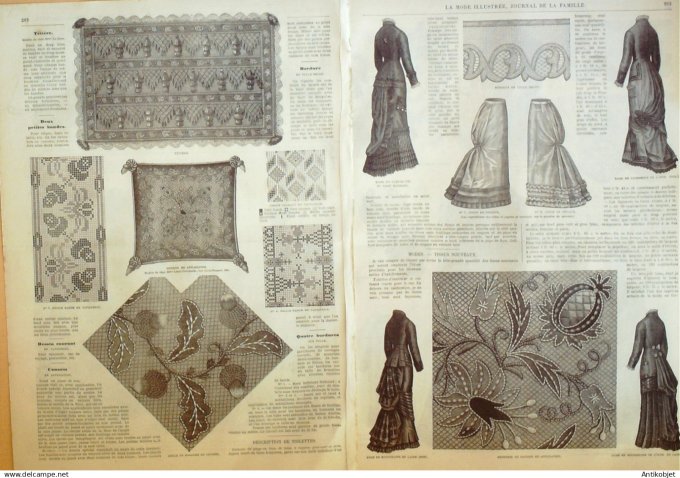 La Mode illustrée journal + gravure associée 1878 # 36