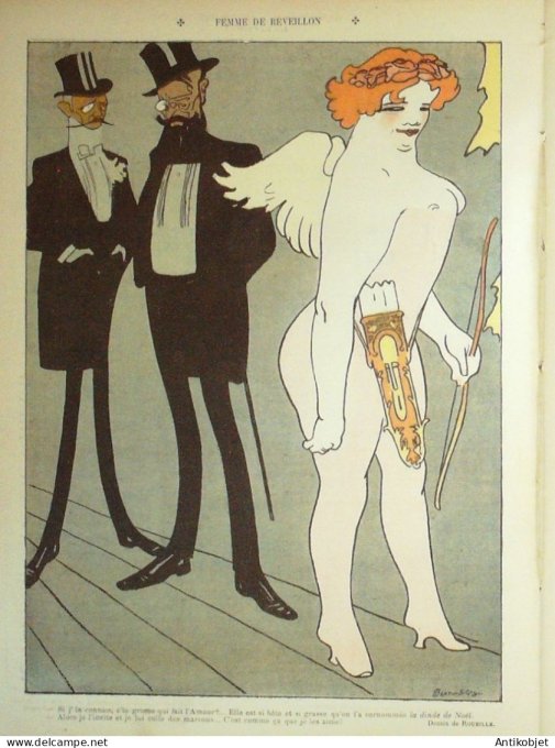 Le Rire 1904-12-24 #  99 Journal humoristique Ed.Originale femme de Reveillon