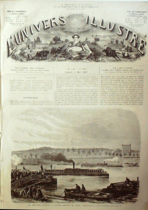 L'Univers illustré 1867 # 638 Vapeur Omnibus Australie Queensland Autriche Vienne 