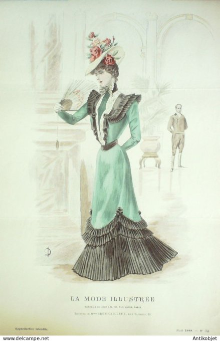 Gravure Mode illustree 1899 # 34 (Old Fashion plate) RARE
