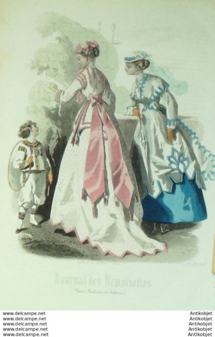 Gravure de mode Journal de Demoiselles 1867 n°07