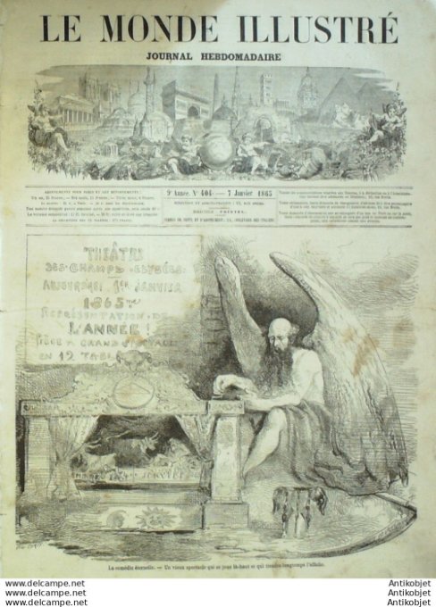 Le Monde illustré 1865 n°404 Siam Juthia Eléphants Niger Martigues