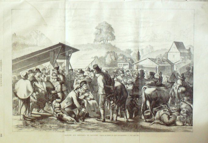 L'Univers illustré 1867 # 639 Marcé aux bestiaux Allemagne Rumpenheim Nvelle-Zélande