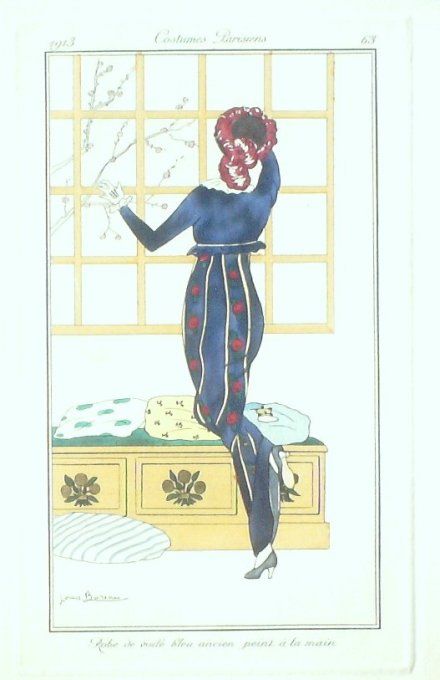 Bureau Louis Pochoir Mode Art Deco n°  63-1913 Journal des Dames