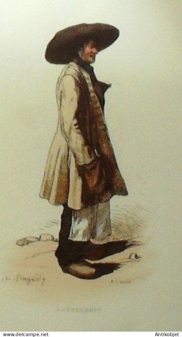 Auvergne-Rhône-Alpes (15) Paysan signé Loubon XIXème