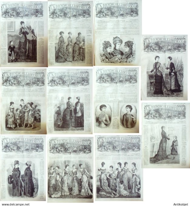 Mode illustree  1879 Lot de 11 journaux